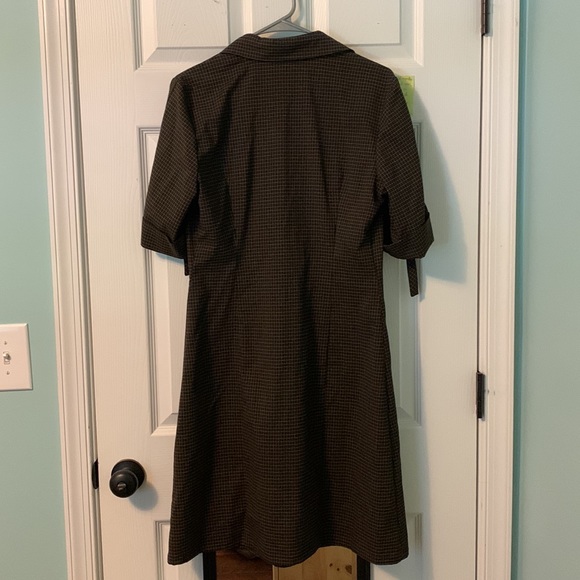 Vintage Brown gingham print short sleeved dress - Picture 5 of 5
